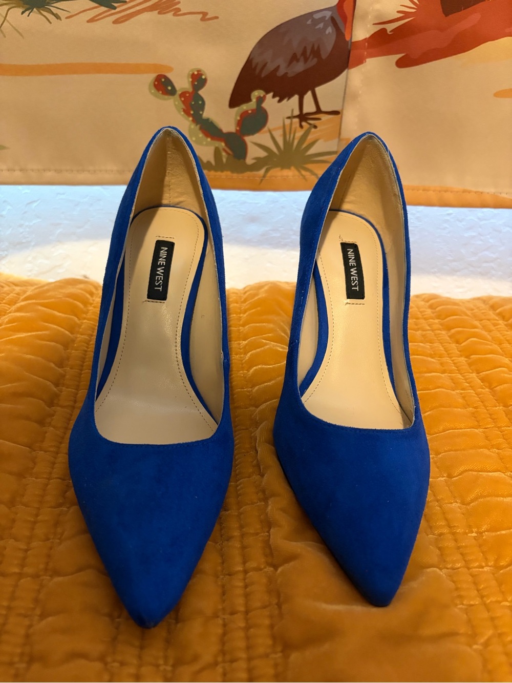 Nine West Cobalt Blue Suede Pointed Toe Pumps